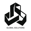 © MdShahadat - Global solutions abstract vector logo with text illustration.