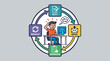 © Hayijnum - Stressed office worker in a continuous business workflow cycle.