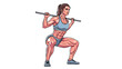 © Mar - Woman performing barbell back squat exercise.