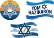 © NOOR - Jewish memorial day graphics with star of david and sunrise background art.