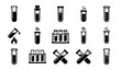 © Sabbir - Black silhouette laboratory test tube icon set for science research and chemical testing vector illustration