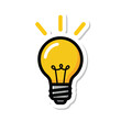 © Wahir - Cartoon light bulb icon sticker representing a bright idea.