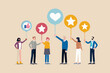 © ShreeShuvoKumar - people holding balloons with social media icons flat vector illustration