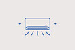 © HenryFord - Wall air conditioner line icon for climate control and guest room comfort. Modern vector illustration for HVAC maintenance services, appliance retail, and home utility icons.