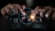 © InfiniteFlow - Business innovation and research for process automation. A concept of developing new ideas and technology for strategic growth and market analysis. Motif