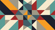 © Emily - Abstract geometric pattern features a mosaic of colorful triangles and rectangles in a balanced and modern artistic composition.
