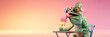 © Rumi - Quirky summer portrait of a chameleon enjoying a popsicle