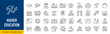 © iiierlok_xolms - Higher Education web icons in line style. Universities, teaching, professor, study collection. Vector illustration.