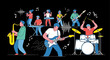 © prastyo - Energetic Jazz Band Performing Live on Stage.