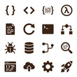 © Bro - Modern software development and cloud computing icon set with software