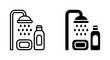 © Tanvir - vector shower head and body wash icons set on white background