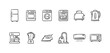 © Bogdan - A diverse set of simple, black and white line art icons depicting various kitchen and home appliances, offering a clean, minimalist visual for design projects.