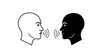 © Vectors_for_you - Communication contrast a visual representation of dialogue and perception