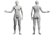 © Mihai Zaharia - Figure model with open arms in white studio