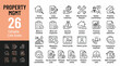 © Jason - Property Management Line Editable Icons set. Vector illustration in modern thin line style of real estate icons: rent collection, lease agreement, maintenance