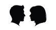 © Mdsagor02 - Man and woman profile silhouettes facing each other silhouette