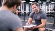 © comicsans - A personal trainer client consultation.