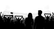© Nur Kholis - Silhouettes of People Celebrating at Concert Event.