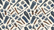 © Wahad - Barber shop seamless pattern vector, vintage grooming tools and shaving equipment background, male beauty salon wallpaper with clippers and razors