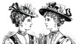 © MDMOTIUR - two women in vintage hats facing each other
