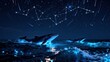 © 卫 李 - Whales in glowing ocean under starry sky