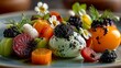 © Angkita - Gourmet minimal plating on white dish modern fine dining food art wallpapers