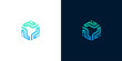 © anello - Abstract geometric logo featuring interconnected lines in a vibrant blue-green gradient. Symbolizes modern technology, digital networks, data solutions, and innovative communication branding