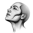 © RanuBegum - Abstract portrait of a person with line art and dot work