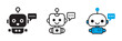 © Alamin vai vision 3 - Chatbot assistant icon set, AI robot virtual assistant customer support messaging chat bubble conversation help service bot line flat vector