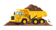 © Darren - Heavy Duty Mining Dump Truck Illustration, Yellow Haul Truck with Soil Load Vector for Industrial and Construction Design