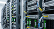 © shanum - Server Rack with High Density Hardware and Fiber Optic Cable Management