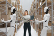 © Rendara Studio - 3D warehouse robot logistics with manager tracking stock flow