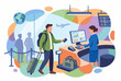 © nana - Modern Airport Check-in Service with Passenger and Staff