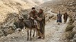 © Sumitra - The good samaritan helping an injured man on a donkey in the desert