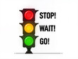 © Petr Leczo - Illustrated traffic light showing stop wait and go signals with clear colorful labels beside.