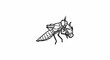 © enel - Stylized outline drawing of a predatory insect holding prey