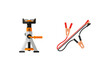 © Zdihaha_studio - Vector illustration of car repair tools - jack stand and jumper cables