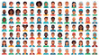 © David - Diverse people avatar collection featuring men, women, and children of various ethnicities and ages in a flat vector illustration style