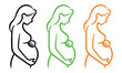 © candysartistry - Pregnant couple holding baby illustration in vector style