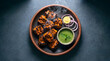 © Saleem - Indian chicken tikka masala with mint chutney and onion rings indian food chicken dish hot food