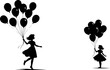 © yayan - Little Girl With Balloons Silhouette Vector