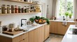 © Haeder - Sustainability Constructive Perspectives showcased in a modern, eco-friendly kitchen with natural light and organic produce