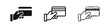 © drawing lines - Credit card payment icon set, hand holding bank card, shopping and finance symbol