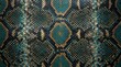 © LAAAM - Vibrant Exotic Python Snake Skin Texture with Iridescent Teal, Gold, and Black Diamond Scale Pattern on Glossy Reptile Leather
