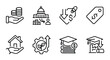 © AbdullahAl - economy and education outline icons on white background