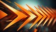 © Ann - dynamic orange arrow shapes moving forward on a blurred background symbolizing progress direction and innovation in a modern design context