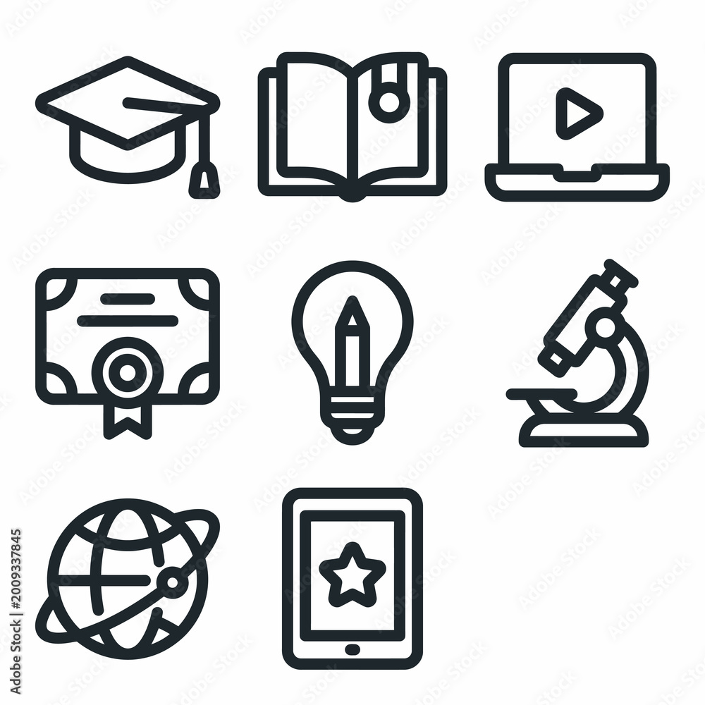 Ed Tech Insight Icon Vector icon set for EdTech platforms, online learning applications, and ...