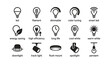 © Cali6ro - Lighting icons showing led types bulbs fixtures and mounts