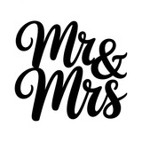 Elegant Rustic Wedding Typography: Personalized Mr and Mrs Signs with Beautiful Handwritten Calligraphy for a Chic Celebration of Love