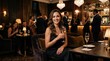 © Coosh448 - Luxury evening portrait in entertainment lounge, glamorous evening lifestyle portrait with luxury hospitality mood, refined fashion styling, polished interior atmosphere and cinematic social energy,